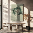 Impression sur toile : décoration murale, jouet en forme de cheval sur une couronne de Noël avec nœud.