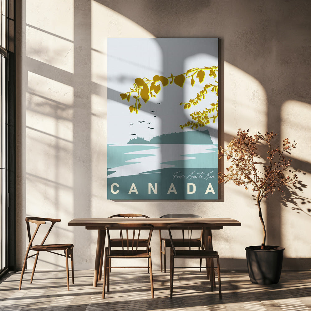 Art mural, douce anticipation, région lacustre canadienne.