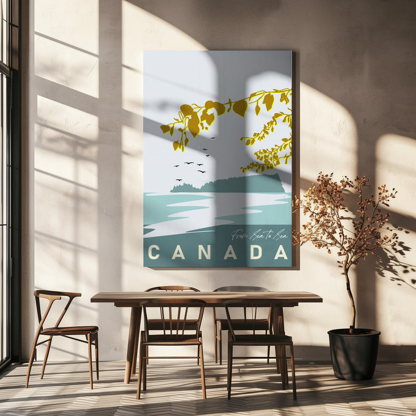 Art mural, douce anticipation, région lacustre canadienne.