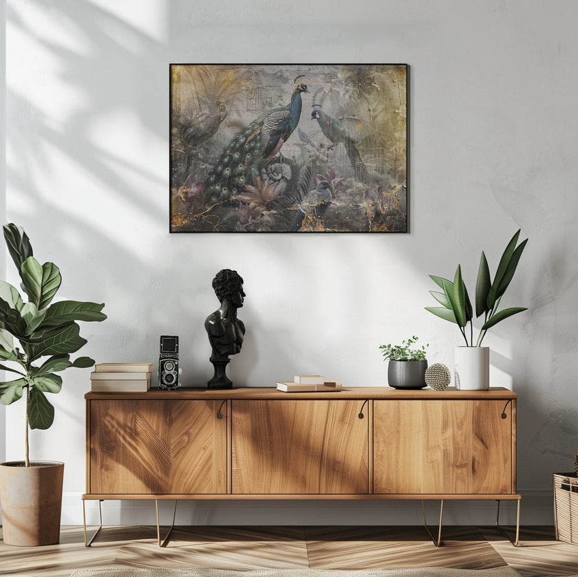 Illustration murale, art mural, oiseaux, animaux, illustration vintage, art mural 18