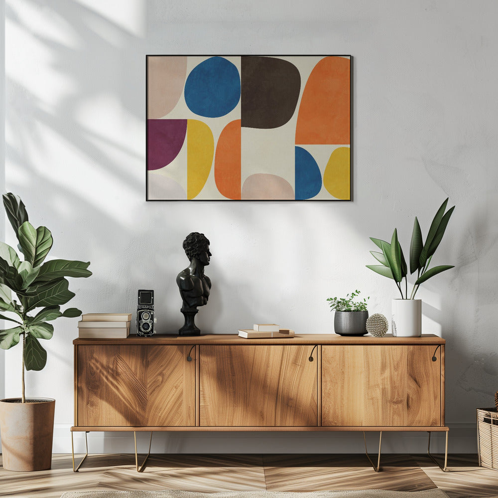 Wall art Bauhaus aux couleurs vives