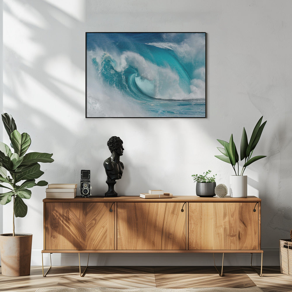 Impression sur toile : Wall art When the ocean turns into blue fire
