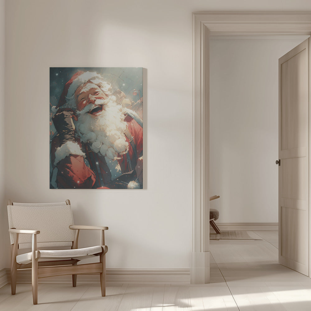 Décoration murale Père Noël rieur - Décoration de Noël