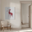 Art mural : Cerf stylisé rétro (rouge)