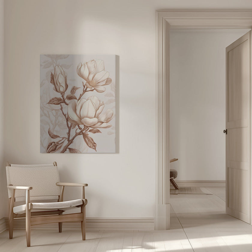 Décoration murale Fleurs Beige 1