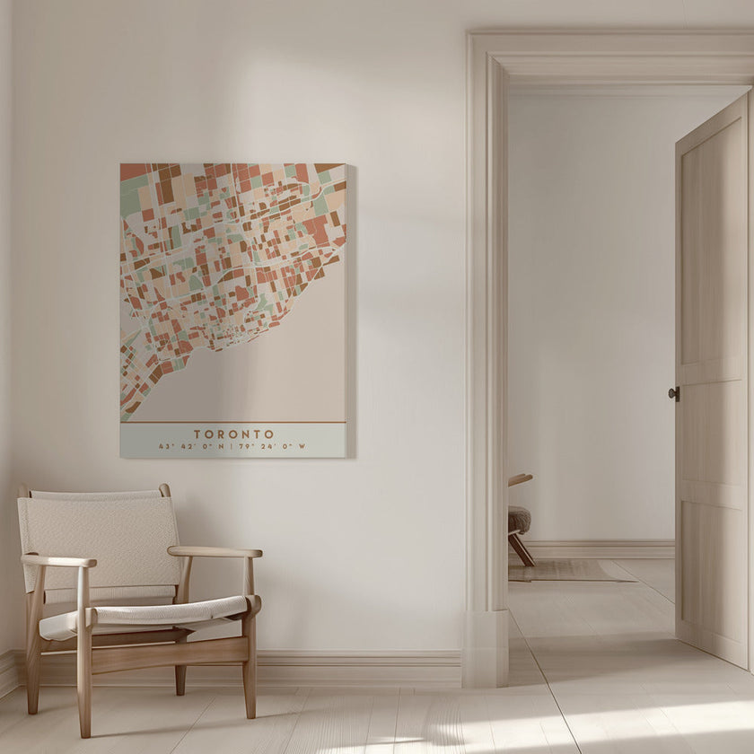 Wall art Black Maps Earth Tones 89 Canvas