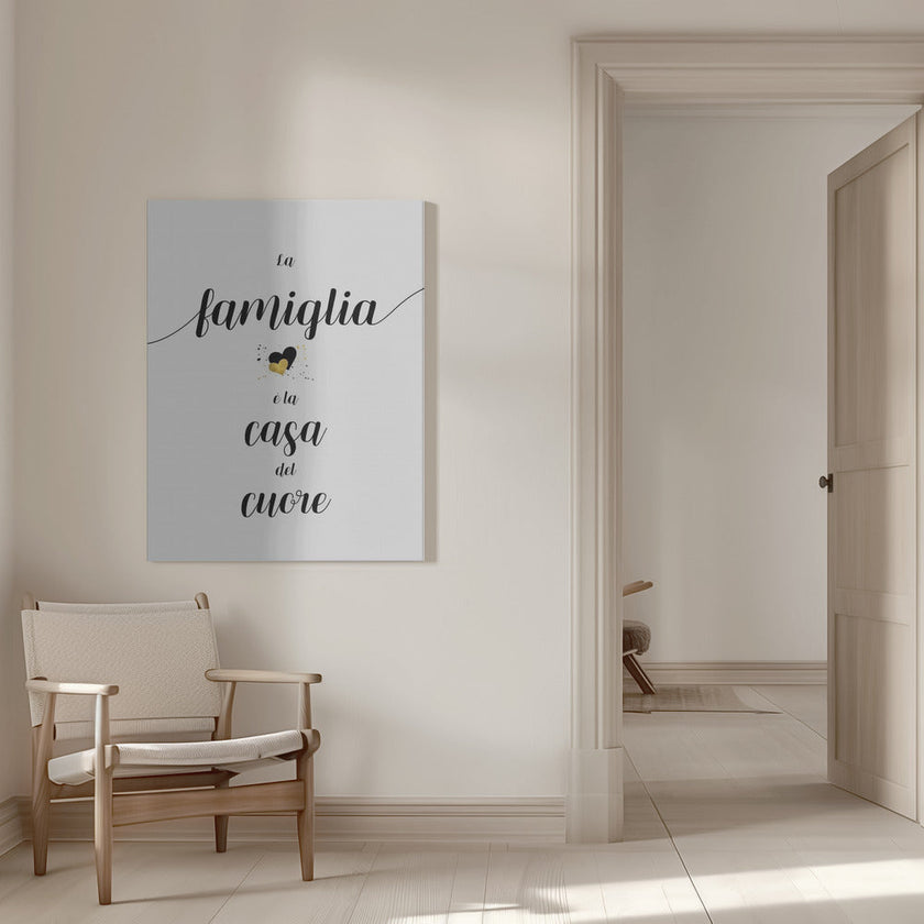 Wall art The family is the home of the heart - Italian Canvas Print