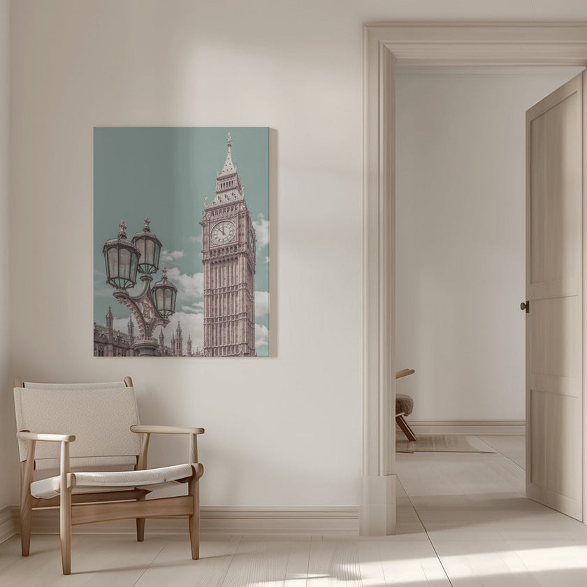 Art mural LONDRES Tour Elizabeth | style urbain vintage