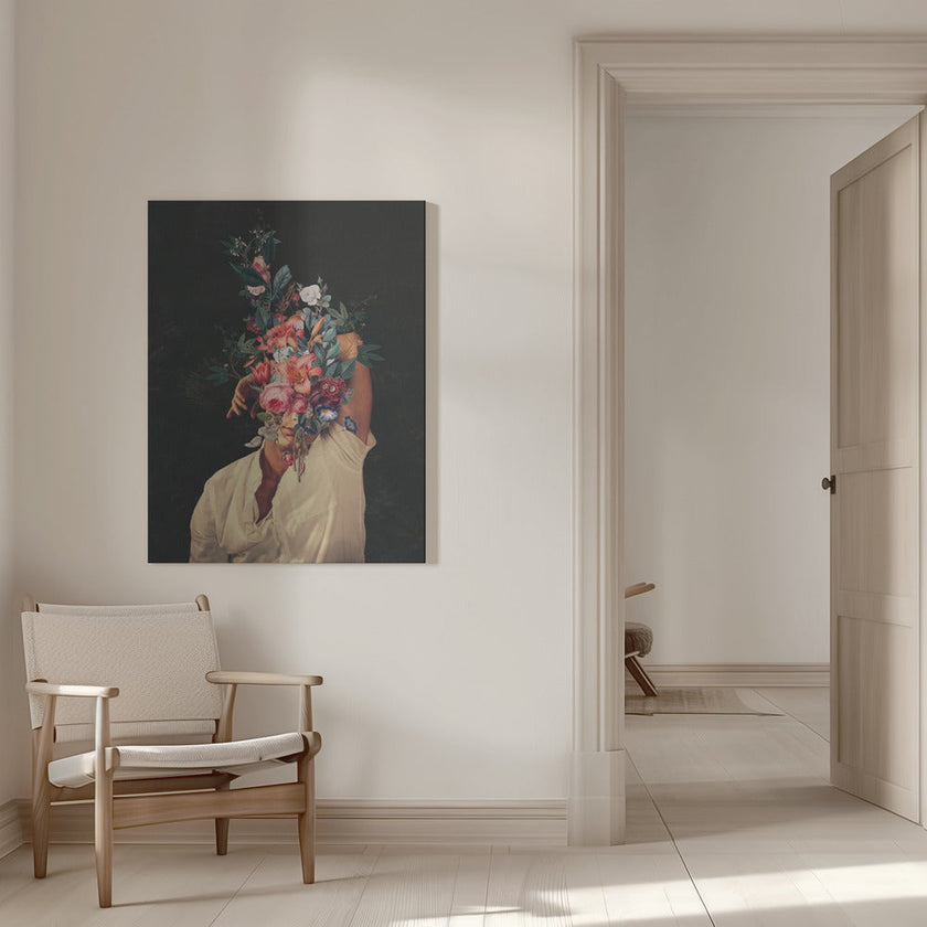 Art mural : Des roses éclosent chaque fois que je pense à toi.