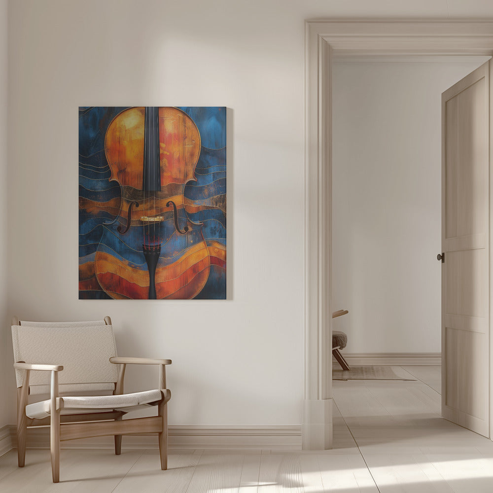 Impression sur toile - Art mural - Violon - 6 panneaux