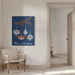 Wall art Cheerful little Christmas baubles blue Canvas Print