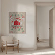 Wall art happy holidays - folk art illustration Canvas Print