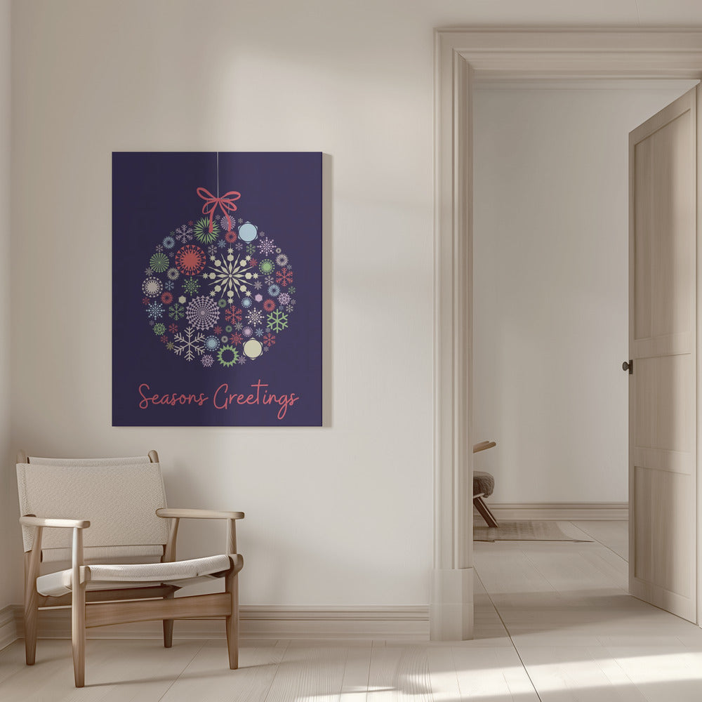 Impression sur toile de décoration murale en forme de flocon de neige