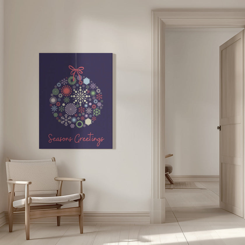 Impression sur toile de décoration murale en forme de flocon de neige