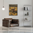Décoration murale : Vaches des Highlands dans un champ de fleurs