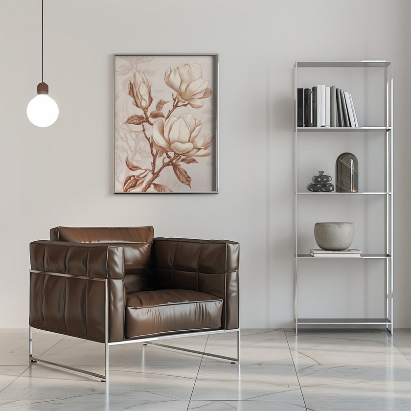 Décoration murale Fleurs Beige 1