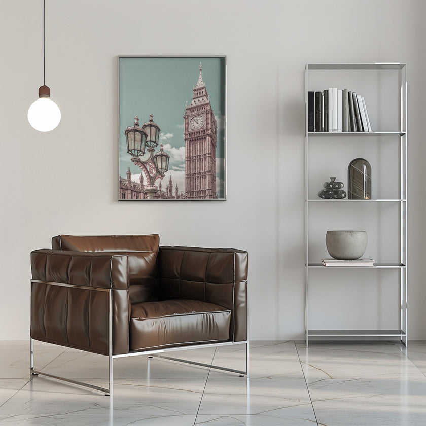 Art mural LONDRES Tour Elizabeth | style urbain vintage