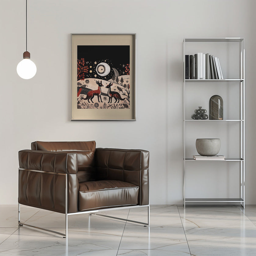 Wall art Scandi Folk and Knitwear: Folklore Holiday 2 Canvas Print