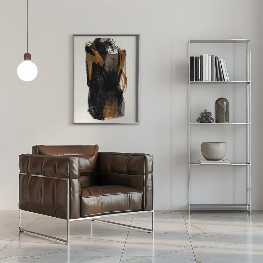 Wall art Black Figure On Neutral Background 1
