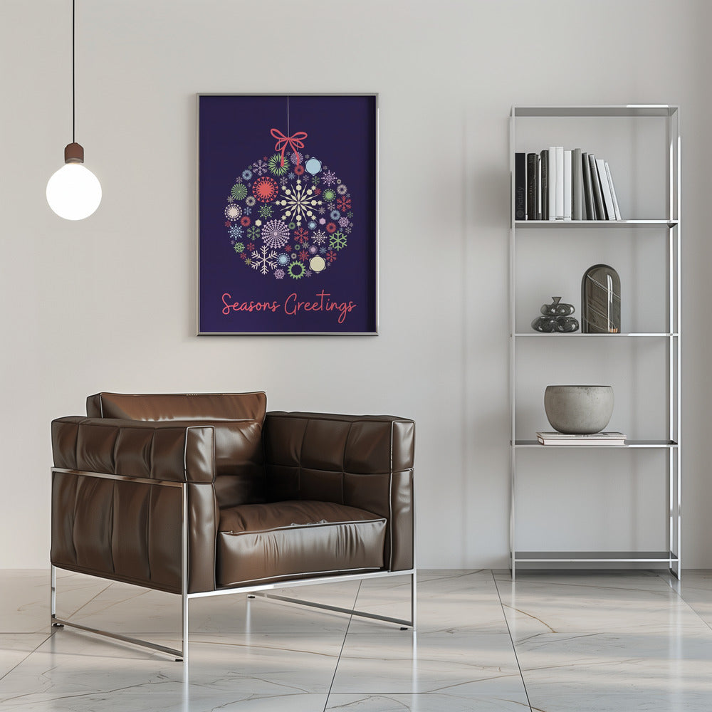 Impression sur toile de décoration murale en forme de flocon de neige