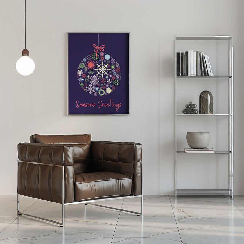 Impression sur toile de décoration murale en forme de flocon de neige