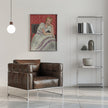 Wall art Jeune Femme Assise En Robe Grise