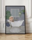 Impression sur toile d'art mural : Lion prend un bain