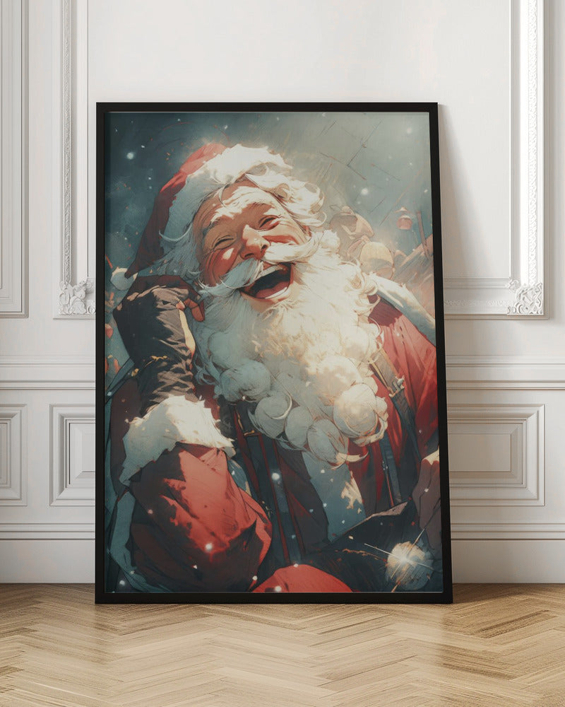 Décoration murale Père Noël rieur - Décoration de Noël