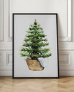 Impression sur toile : Arbre de Noël aquarelle confortable (2)