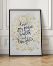 Wall art Holiday wishes with gold flowers Canvas Print