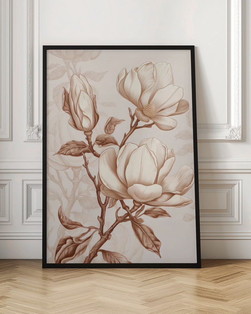 Décoration murale Fleurs Beige 1