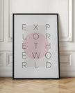 Wall art Explore the world - pink