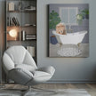 Impression sur toile d'art mural : Lion prend un bain