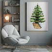 Impression sur toile : Arbre de Noël aquarelle confortable (2)