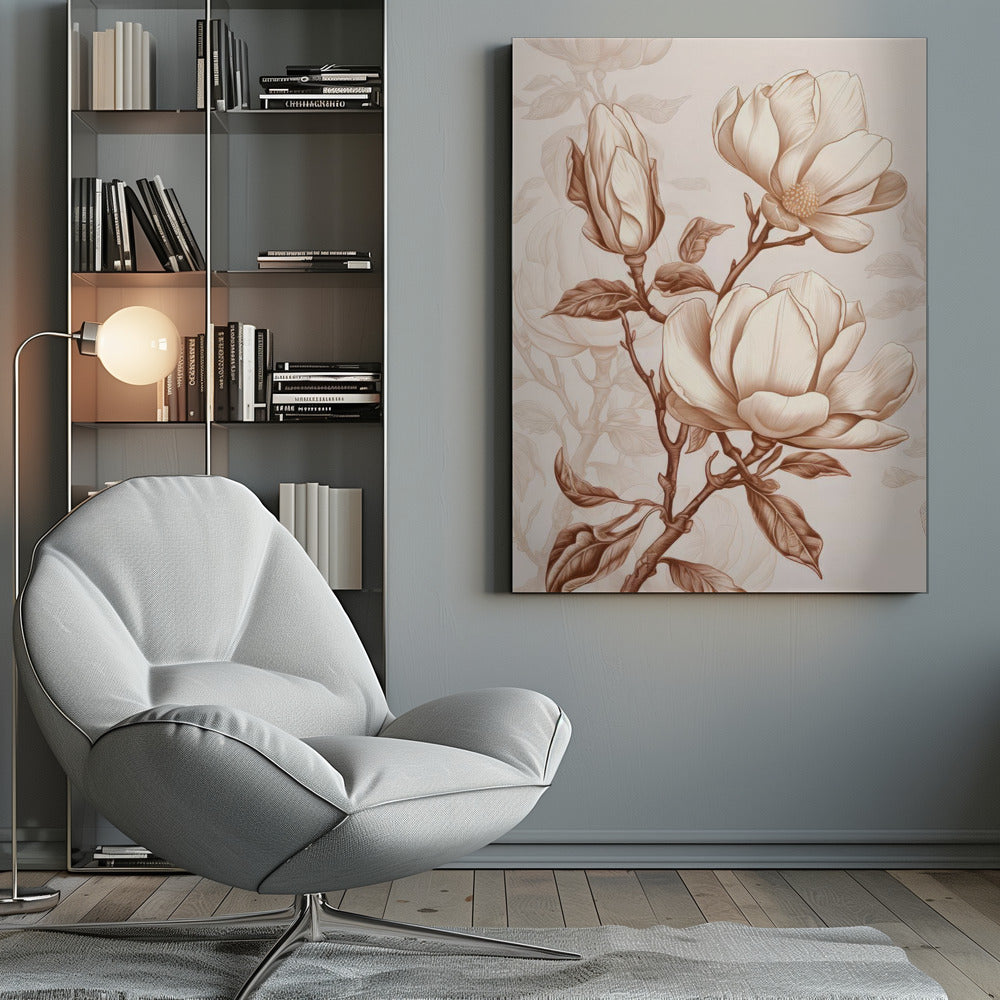 Décoration murale Fleurs Beige 1