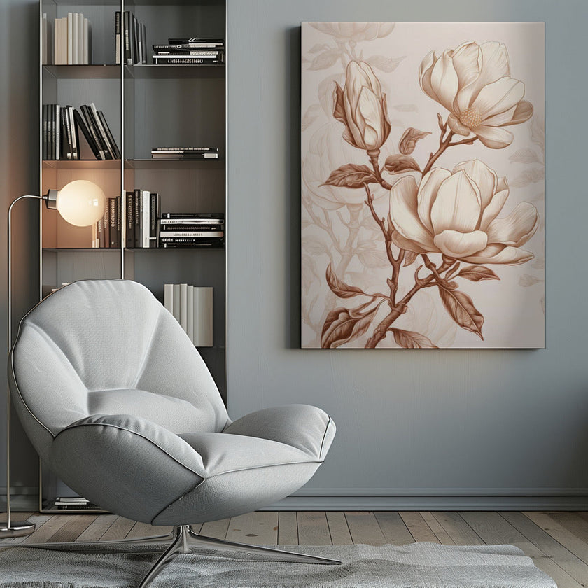 Décoration murale Fleurs Beige 1