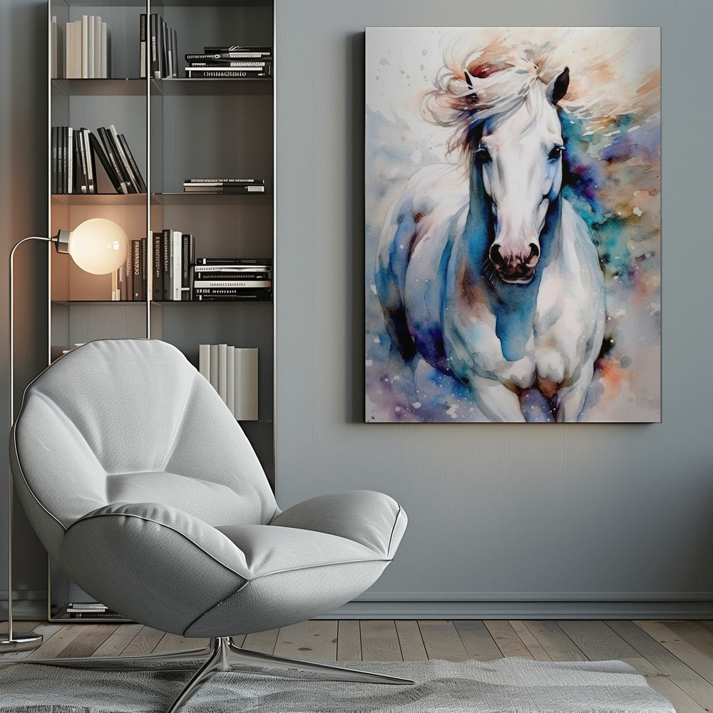 Cheval à l'aquarelle (1)