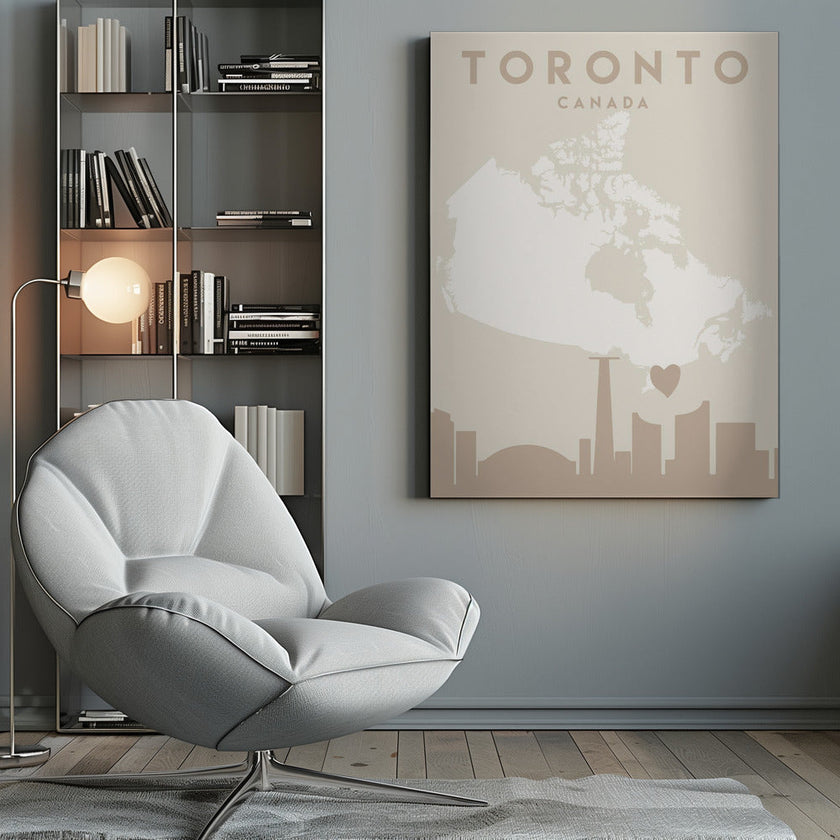 Wall art City Heart Maps 89 Canvas Wall Art