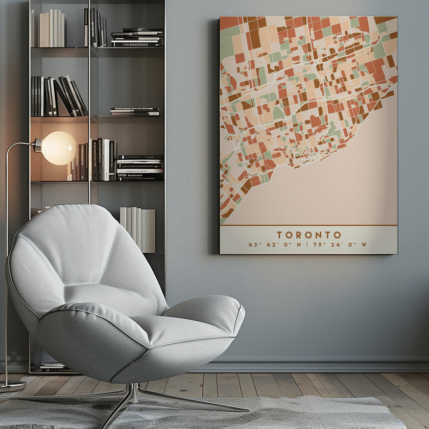 Wall art Black Maps Earth Tones 89 Canvas