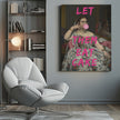 Wall art Let Them Eat Cake, Bubble Gum Vintage Portrait