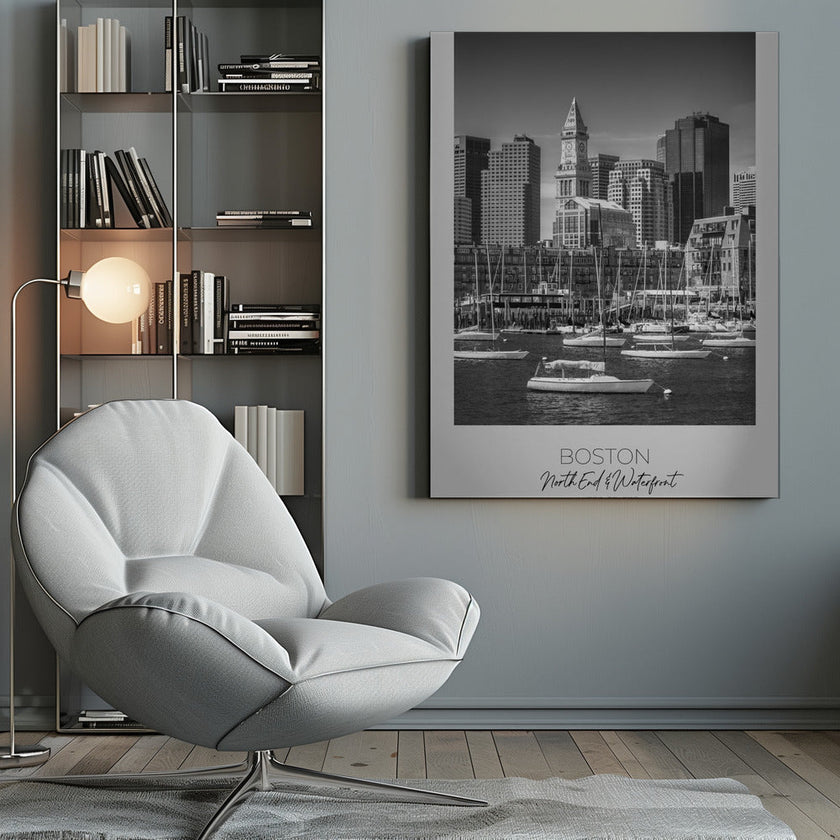 Wall Art BOSTON Skyline North End & Waterfront