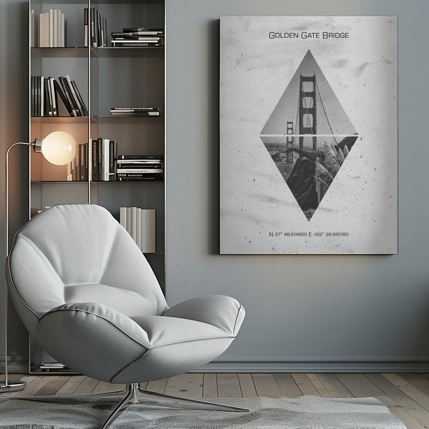 Wall art Coordinates SAN FRANCISCO Pont Golden Gate