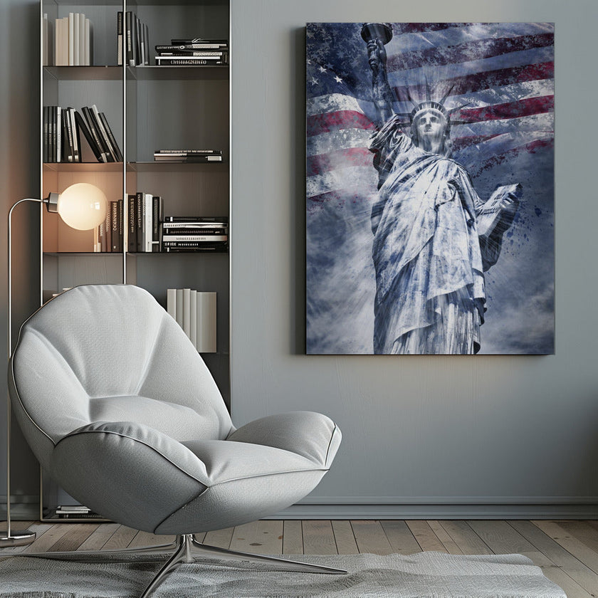 Art mural Art moderne STATUE DE LA LIBERTÉ | bleu
