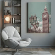 Art mural LONDRES Tour Elizabeth | style urbain vintage