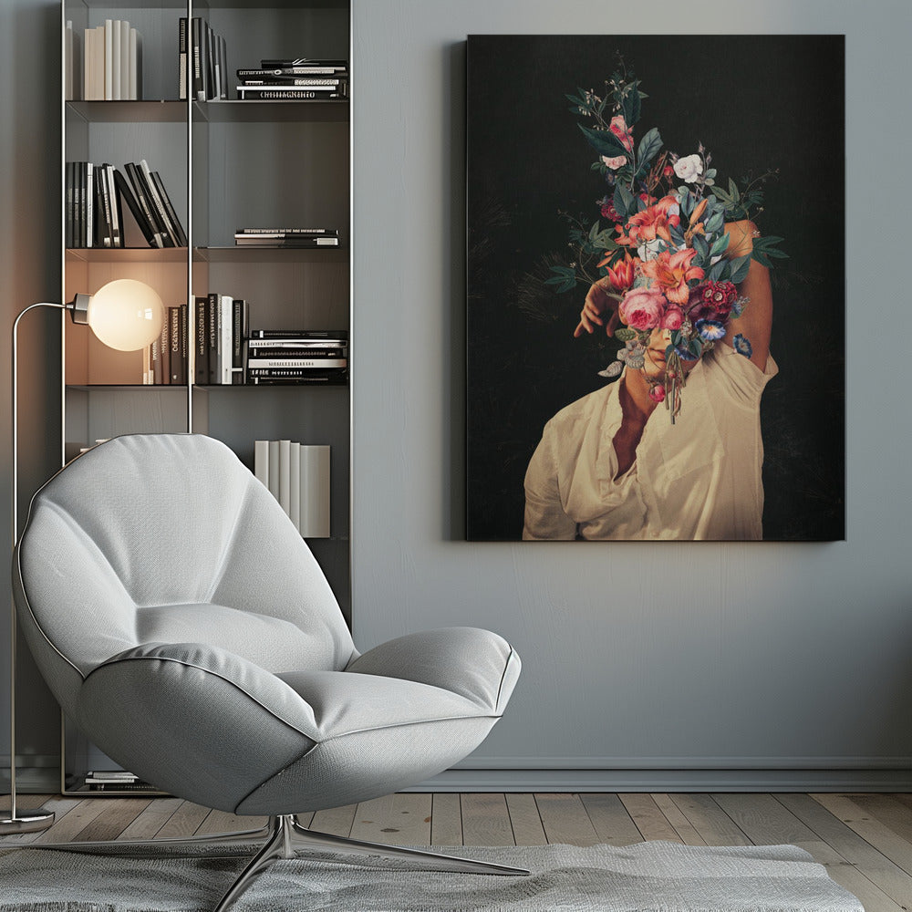 Art mural : Des roses éclosent chaque fois que je pense à toi.