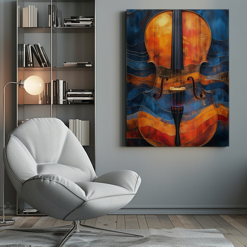 Impression sur toile - Art mural - Violon - 6 panneaux
