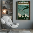 Illustration murale Tourisme d'hiver : Affiche vintage du Canada consacrée au ski