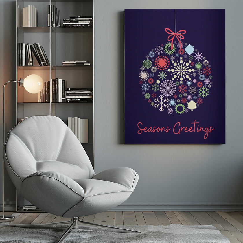 Impression sur toile de décoration murale en forme de flocon de neige