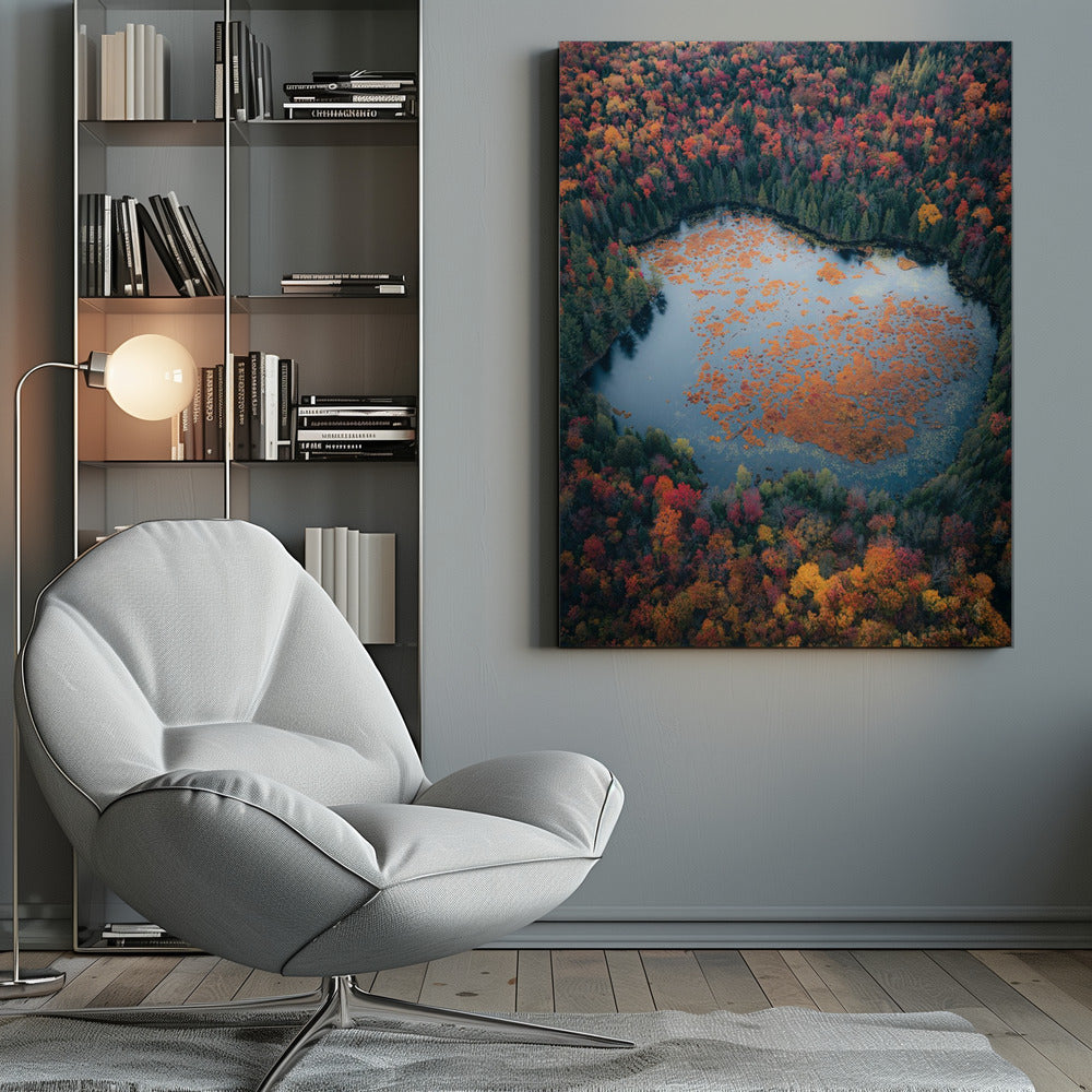 Art mural Automne au bord du lac