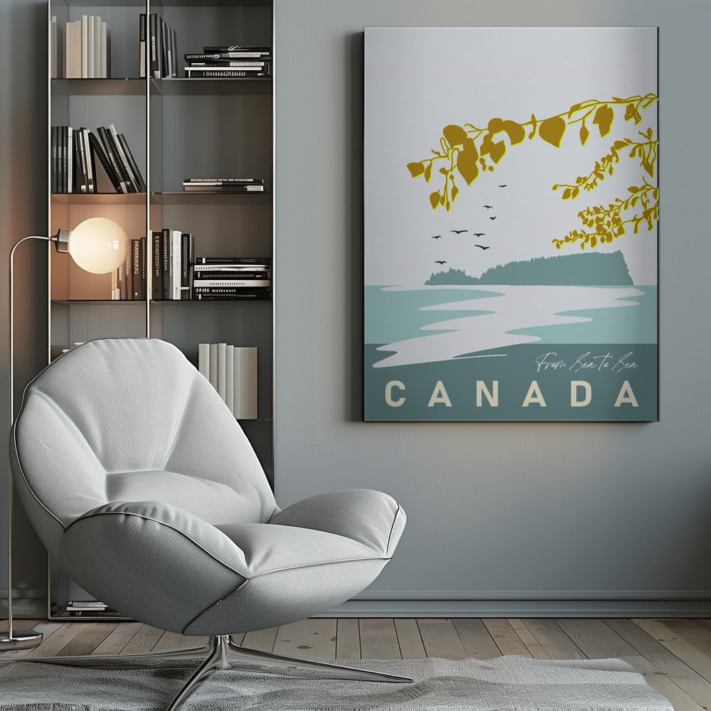 Art mural, douce anticipation, région lacustre canadienne.